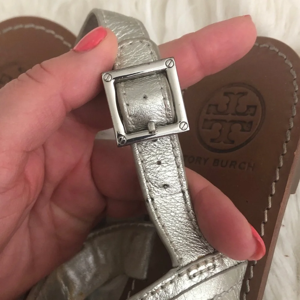 Tory Burch Cassia Pewter Sandals